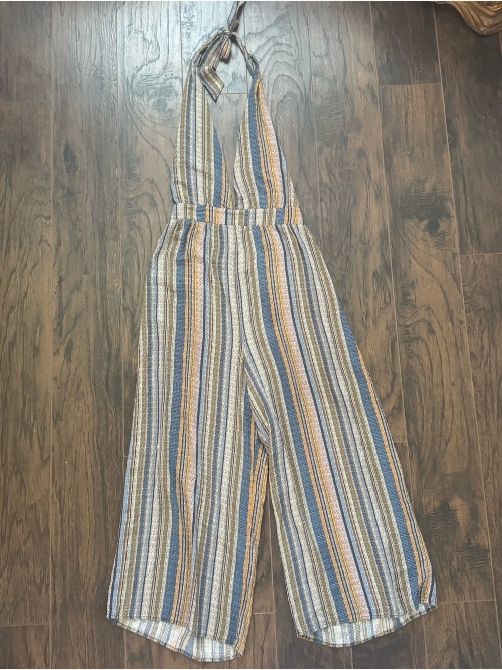 Wild Fable Medium Striped Halter Jumpsuit